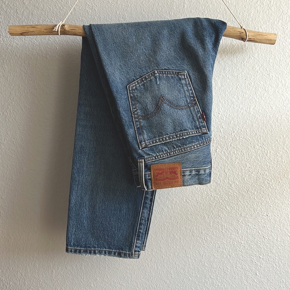 Levi Wedgie Straight Button Up Jeans